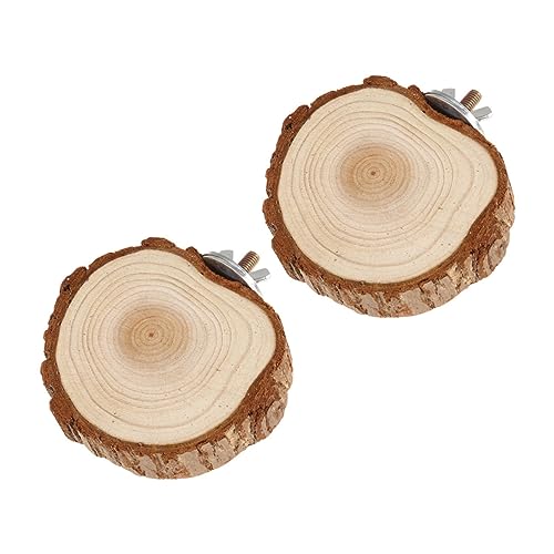 VICASKY 2Stücke Hamster Jump Board aus Naturholz Plattform für Vögel und Kleintiere Langlebig Dekorativ Kauen für Papageien und Meerschweinchen von VICASKY