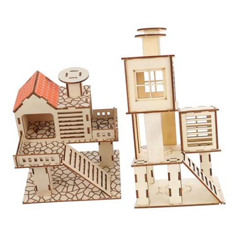 VICASKY 2 Stück Holz Hamster Spielzeug Mehrkammer Hamsterversteck aus Natürlichem Holz Haustier Lebensraum Langlebig Sicher und Unterhaltsam für Kleine Nager VICASKY 2 Stück Holz Hamster Spielzeug Mehrkammer Hamsterversteck aus Natürlichem Holz Haustier Lebensraum Langlebig Sicher und Unterhaltsam für Kleine Nager von VICASKY