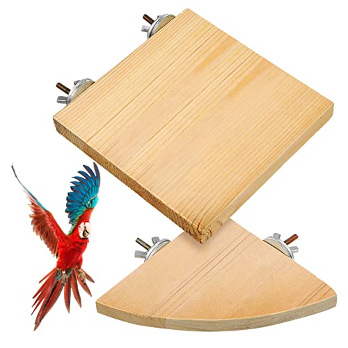 VICASKY 2Stücke Holz Vogel Sitzplattform Naturholz Vogelzubehör für Papageien Sittiche Kleinvögel Robust und Farblos Entspannen im Käfig VICASKY 2Stücke Holz Vogel Sitzplattform Naturholz Vogelzubehör für Papageien Sittiche Kleinvögel Robust und Farblos Entspannen im Käfig von VICASKY