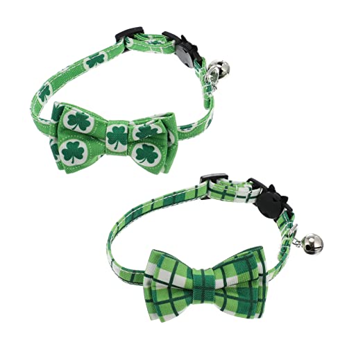 VICASKY 2Stücke Katzenhalsbänder mit Bogen für Haustiere Patrick's Day Dekoration Verstellbar und für Kätzchen und Welpen Geschenkidee für VICASKY 2Stücke Katzenhalsbänder mit Bogen für Haustiere Patrick's Day Dekoration Verstellbar und für Kätzchen und Welpen Geschenkidee für von VICASKY