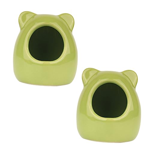 VICASKY 2Stücke Keramik Hamster Nest Haustier Kühlhaus für Zwerghamster Sicheres und Bequemes Pet Supply Design für Spielplatz von VICASKY