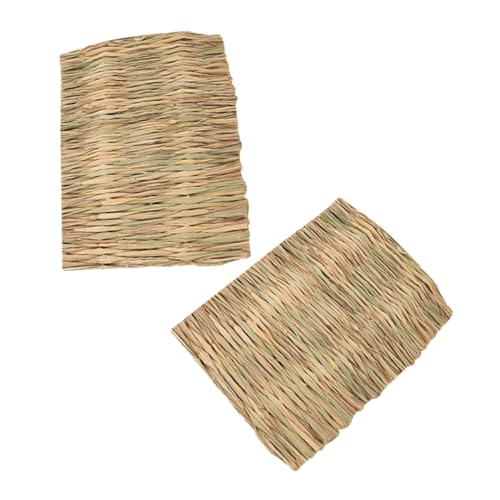 VICASKY 2stücke Einstreu Für Kleintiere Kaninchen-grasbett Tierbettmatte Gewebte Strohmatten Grasmatte Für Kleintiere Stroh-tierstreu Kaninchen-grasmatte von VICASKY