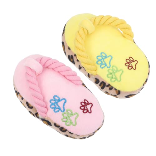 VICASKY 2Stücke Plüsch Slipper Form Kauspielzeug für Zahnpflege Reduzierung von Langeweile für Welpen und Kleine VICASKY 2Stücke Plüsch Slipper Form Kauspielzeug für Zahnpflege Reduzierung von Langeweile für Welpen und Kleine von VICASKY