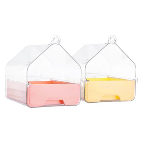 VICASKY 2Stücke Teiliges Vogelbadewannen für Kleine Vögel Hängendes Design Transparente Sittichbadewanne Stressfreies Baden Sparend Geeignet für Wellensittiche und Papageien VICASKY 2Stücke Teiliges Vogelbadewannen für Kleine Vögel Hängendes Design Transparente Sittichbadewanne Stressfreies Baden Sparend Geeignet für Wellensittiche und Papageien von VICASKY