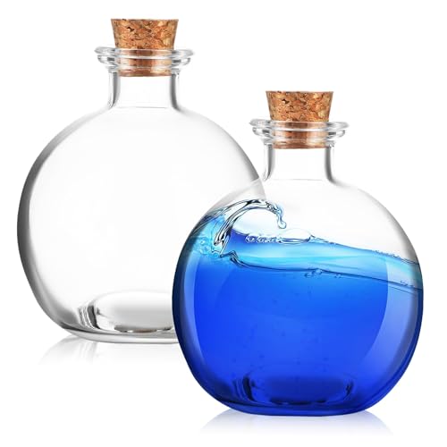 VICASKY 2Stücke Terrarium Mit Korkdeckel Glasgefäße Für Mikrolandschaften Und Moos Terrarien Dekorative Pflanzenbehälter Für Inneneinrichtung von VICASKY