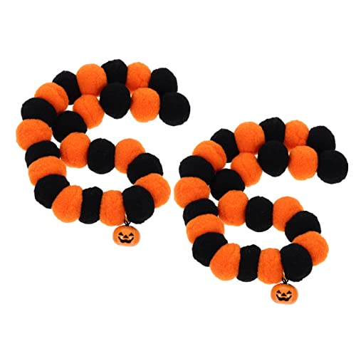 VICASKY 2Stücke Verstellbares Katzenhalsband mit Glocken Design Waschbar für Halloween Bequeme Halskrause für Katzen und Hunde Dekoratives Kürbishalsband VICASKY 2Stücke Verstellbares Katzenhalsband mit Glocken Design Waschbar für Halloween Bequeme Halskrause für Katzen und Hunde Dekoratives Kürbishalsband von VICASKY