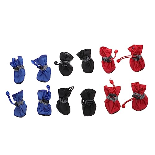 VICASKY Regenstiefel für Hunde rutschfeste Hundeschuhe 3 Stück Haustier mit Verstellbarem Seildesign Geeignet für Outdoor Aktivitäten von VICASKY