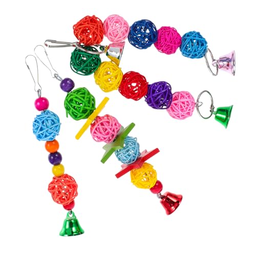 VICASKY 3 Stück Bunte Rattanbälle mit Glocken für Kauspiel und Beschäftigung Installieren Reinigen für Vogelkäfige VICASKY 3 Stück Bunte Rattanbälle mit Glocken für Kauspiel und Beschäftigung Installieren Reinigen für Vogelkäfige von VICASKY
