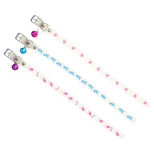 VICASKY 3 Stück Fluoreszierendes Hundehalsband für und Kleine Hunde Leuchtendes Sicherheits für Nächtliche Ausflüge Dekorative Designs Fischknochen Fußabdruck in Zufälligen von VICASKY