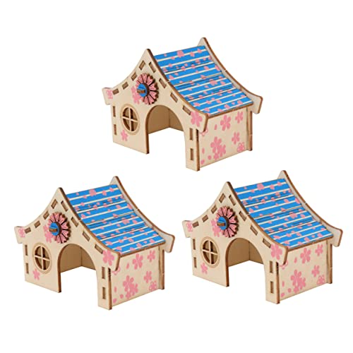 VICASKY 3 Stück Hamster Holzhaus Teiliges Natürliche Holzvilla als Kauspielzeug und Versteck für Kleintiere Stressabbauendes Haustier Spielhaus Geeignet für Hamster und Kleine Haustiere VICASKY 3 Stück Hamster Holzhaus Teiliges Natürliche Holzvilla als Kauspielzeug und Versteck für Kleintiere Stressabbauendes Haustier Spielhaus Geeignet für Hamster und Kleine Haustiere von VICASKY