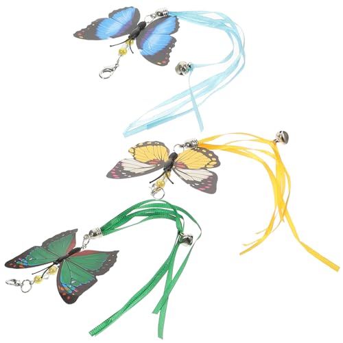 VICASKY 3 Stück Interaktives Katzenspielzeug Ersatzköpfe Schmetterlings Design Katzenspielzeug Ersatzteile für Katzenbeschäftigung und Bewegungsspielzeug von VICASKY