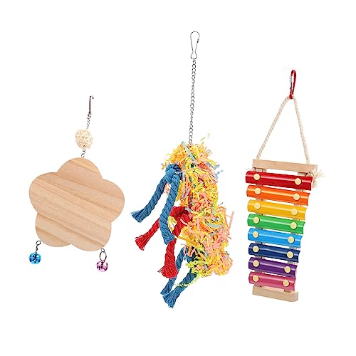 VICASKY 3 Stück Papageien Spielzeuge mit Spiegel Hängespielzeug für Vögel Kauspielzeug und Holzspielzeug für Nymphensittiche und Wellensittiche VICASKY 3 Stück Papageien Spielzeuge mit Spiegel Hängespielzeug für Vögel Kauspielzeug und Holzspielzeug für Nymphensittiche und Wellensittiche von VICASKY