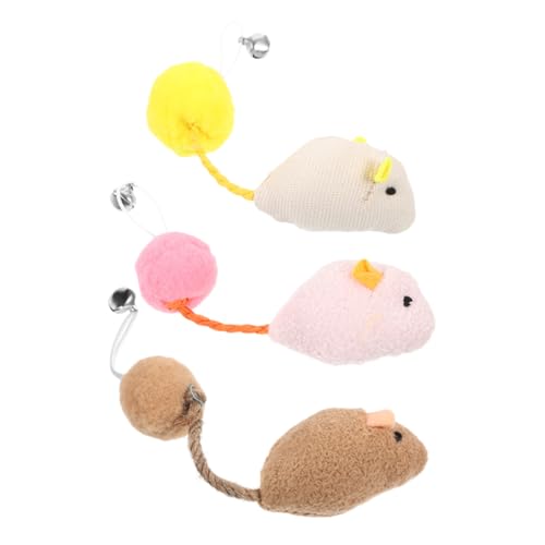 VICASKY 3 Stück Teiliges Katzenspielzeug Set aus Plüsch mit Glocke Kleine Robuste Spielmäuse für Indoor Katzen Interaktives Katzenspielzeug Stoffratten für Katzen VICASKY 3 Stück Teiliges Katzenspielzeug Set aus Plüsch mit Glocke Kleine Robuste Spielmäuse für Indoor Katzen Interaktives Katzenspielzeug Stoffratten für Katzen von VICASKY