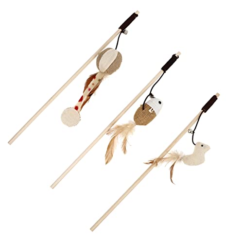 VICASKY 3 Stück Teiliges Katzenspielzeug aus Langlebigem mit Glocke Interaktive Katzenangel mit Kugel und Vogel Fördert Bewegung und Spielspaß für Wohnungskatzen VICASKY 3 Stück Teiliges Katzenspielzeug aus Langlebigem mit Glocke Interaktive Katzenangel mit Kugel und Vogel Fördert Bewegung und Spielspaß für Wohnungskatzen von VICASKY
