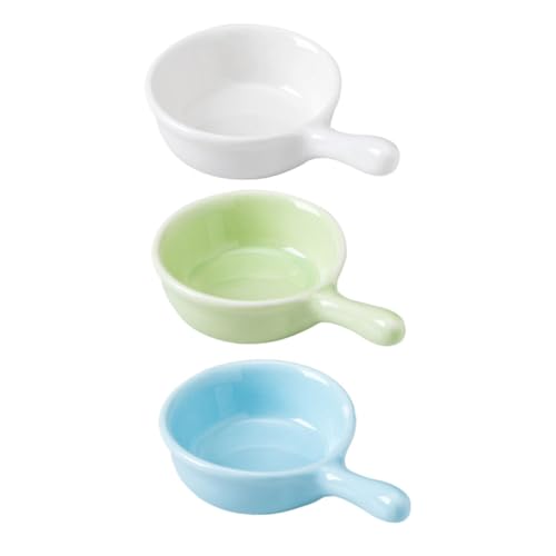 VICASKY 3 Stück Teiliges Keramik Futterset für Kleintiere Tragbare Fressschalen für Hamster Meerschweinchen Vögel und Andere Kleine Haustiere für Futter und Wasser Zufällige Farbe von VICASKY