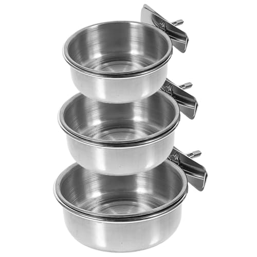 VICASKY 3 Stück Vogel Futter und Wassernapf Teiliges Parrot Cage Hanging Cups mit Einfachem Schraubsystem Vielseitig für Papageien Wellensittiche Kaninchen und Kleintiere Geeignet von VICASKY