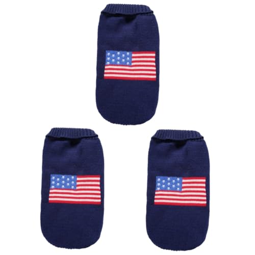 VICASKY 3 Stück Winterwarmer Haustierpullover mit Amerikanischer Flagge Modischer Hundepullover Bequeme Party und Weihnachtskleidung für Kleine und Mittlere Hunde VICASKY 3 Stück Winterwarmer Haustierpullover mit Amerikanischer Flagge Modischer Hundepullover Bequeme Party und Weihnachtskleidung für Kleine und Mittlere Hunde von VICASKY
