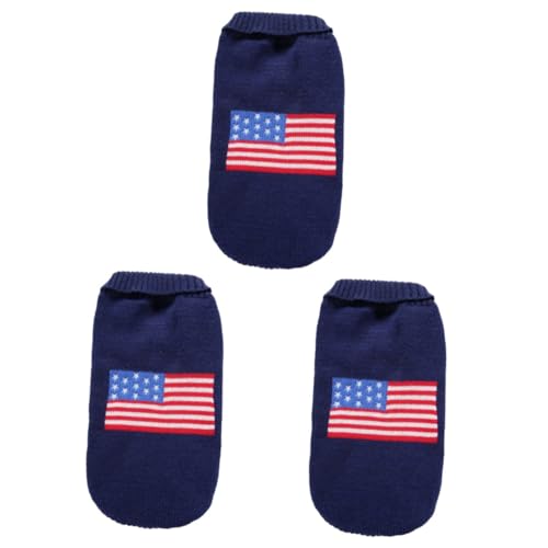 VICASKY 3 Stück Winterwarmer Hundepullover mit Amerikanischer Flagge Modischer Haustier Strickpullover Weicher Langlebiger Hundepullover für Kleine Hunde für Weihnachten und Besondere VICASKY 3 Stück Winterwarmer Hundepullover mit Amerikanischer Flagge Modischer Haustier Strickpullover Weicher Langlebiger Hundepullover für Kleine Hunde für Weihnachten und Besondere von VICASKY