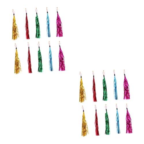 VICASKY 30 Stck. Teiliges Katzenspielzeug Ersatz Tassel mit Glocke Bunte Katzenangel Aufsätze Interaktives Bewegung und Spielverhalten bei Hauskatzen Zufällige Farbe von VICASKY