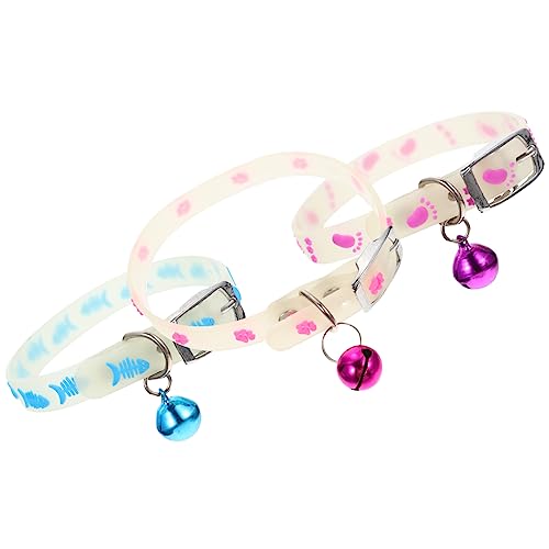 VICASKY 3Stücke Fluoreszierender Hundehalsband Verstellbare Lost Für Kleine Und Katzen Für Nächtliche Und Partys Zufällige Designs von VICASKY
