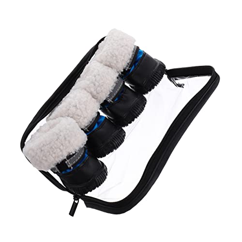 VICASKY 4 STÜCKE wasserdichte Hundeschuhe Blaue Pfotenschützer mit Rutschfester Sohle Wärmend und Strapazierfähig für Outdoor und Indoor Schutz Hundepfoten von VICASKY
