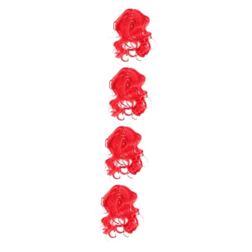 VICASKY 4 Stück Hundeperücke Lockige Kopfbedeckung Leichtes Cosplay Haustier Kostüm für Katzen und Hunde Rotes Wellen Design Komfortabel und Verstellbar VICASKY 4 Stück Hundeperücke Lockige Kopfbedeckung Leichtes Cosplay Haustier Kostüm für Katzen und Hunde Rotes Wellen Design Komfortabel und Verstellbar von VICASKY