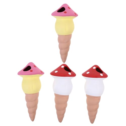 VICASKY Selbstbewässernde Bewässerungsspikes für Pflanzen 4 Stück Keramik Wasserabgabe für Zimmerpflanzen und Garten Automatisches Tropfsystem für Mühelose Pflanzenpflege von VICASKY