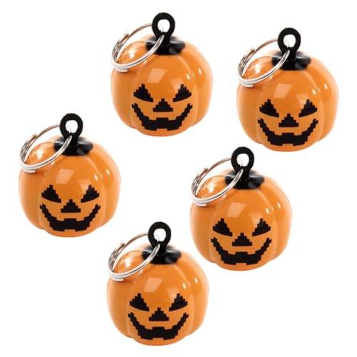VICASKY 4 Stück Kürbisglocken Kürbisperle Halloween-Kürbis-Waben Wagen Klingglöckchen Anhänger Kürbisse Kupfer Haustierglocken Kürbishaustierglocken Cartoon-Haustier-Glocken Orange von VICASKY