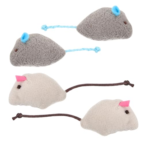 VICASKY 4 Stück Plüsch Katzenspielzeug Mäuse Pack mit Katzenminze Interaktives für Kätzchen und Rosé Fördert Gesundheit und Spielvergnügen VICASKY 4 Stück Plüsch Katzenspielzeug Mäuse Pack mit Katzenminze Interaktives für Kätzchen und Rosé Fördert Gesundheit und Spielvergnügen von VICASKY