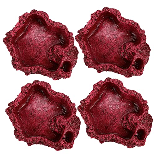 VICASKY 4 Stück Reptilien Futternapf Teiliges Wasserschale für Schildkröten aus Hochwertigem Resin rutschfest und Leicht zu Reinigen für Terrarien und Reptilienpflege VICASKY 4 Stück Reptilien Futternapf Teiliges Wasserschale für Schildkröten aus Hochwertigem Resin rutschfest und Leicht zu Reinigen für Terrarien und Reptilienpflege von VICASKY