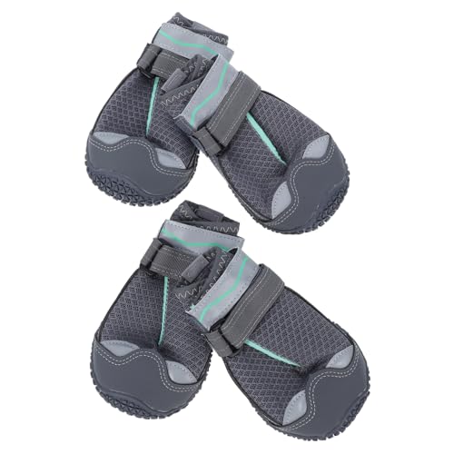 VICASKY 4 Stück Teiliges Atmungsaktive Hundeschuhe mit Rutschfester Sohle Strapazierfähige Leichte Outdoor Hundestiefel für Frühling und Sommer für bei Regen und Heißem Asphalt von VICASKY