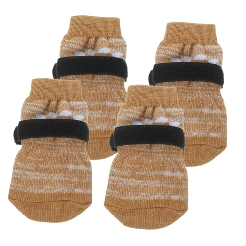 VICASKY 4 Stück Teiliges Hundesocken für Kleine Hunde rutschfest Warm und Bequem Pfotenfreundlicher Schutz gegen Kälte aus Weichem Baumwollmaterial als Tragbare Pfotenprotektoren von VICASKY