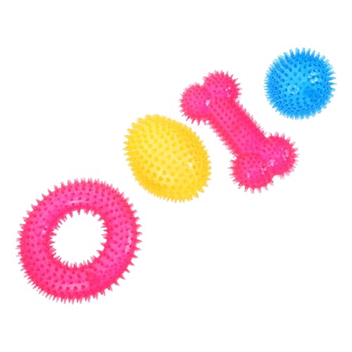 VICASKY 4 Stück Teiliges Hundespielzeug mit Elastischen Stachelbällen Robust und Langlebig für Welpenzahnung Zahnreinigend und Spielerisch für Kleine Mittlere und Große Hunderassen VICASKY 4 Stück Teiliges Hundespielzeug mit Elastischen Stachelbällen Robust und Langlebig für Welpenzahnung Zahnreinigend und Spielerisch für Kleine Mittlere und Große Hunderassen von VICASKY