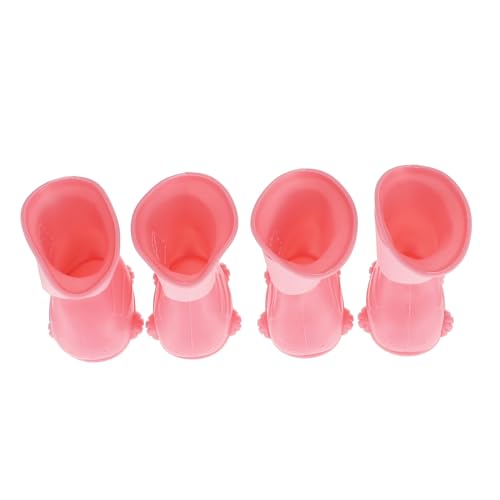 VICASKY 4 Stück Teiliges Wasserdichtes Hunderegenstiefel aus Tep Material rutschfest und Schützend Mittelgroß für Kleine Hunde bei Regen und Outdoor Aktivitäten von VICASKY