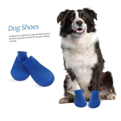 VICASKY 4 Stück Teiliges Wasserdichtes Hundeschuh rutschfeste Strapazierfähige Pfotenschutz Boots Outdoor Schutz für Kleine Hunde und Katzen S Blau von VICASKY