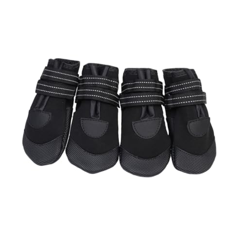 VICASKY 4 Stück Teiliges Wasserdichtes Warmes Hundeschuh Neoprenstoff mit Rutschfester Sohle und Reflektierendem Design Kleine Haustierstiefel für Sicheren Pfotenschutz im Winter von VICASKY