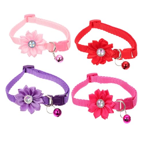 VICASKY 4 Stück Verstellbares Haustier Blumenhalsband mit Glocke Dekoratives für und Hunde Rot für und Alltag VICASKY 4 Stück Verstellbares Haustier Blumenhalsband mit Glocke Dekoratives für und Hunde Rot für und Alltag von VICASKY