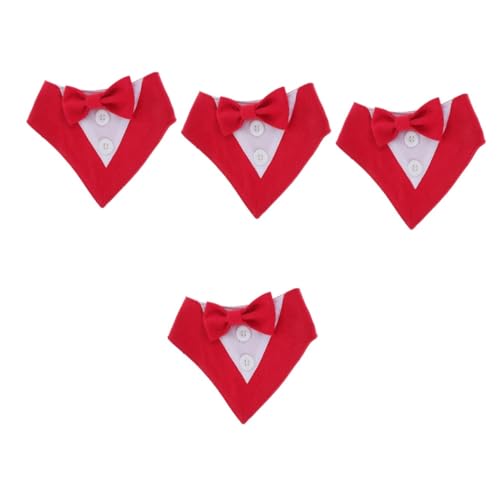 VICASKY 4 Stück Verstellbares Hunde Bandana mit Schleife Dreieckstuch Modisches Hundeschal für Partys und Festliche Anlässe Langlebiges Bequemes Haustierhalstuch in Rot S VICASKY 4 Stück Verstellbares Hunde Bandana mit Schleife Dreieckstuch Modisches Hundeschal für Partys und Festliche Anlässe Langlebiges Bequemes Haustierhalstuch in Rot S von VICASKY