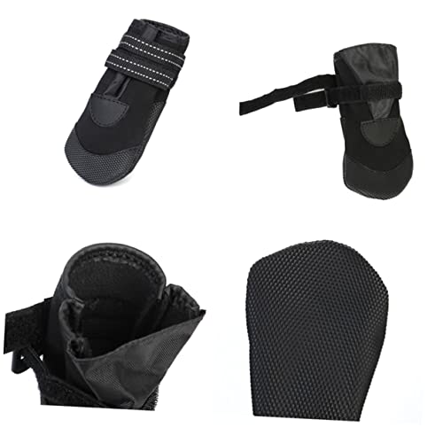 VICASKY 4 Stück wasserdichte Warme Hundeschuhe mit Reflektierendem Design rutschfeste Sohle aus Neoprenstoff Verstellbar für Kleine Hunde für Winterspaziergänge und Pfotenschutz VICASKY 4 Stück wasserdichte Warme Hundeschuhe mit Reflektierendem Design rutschfeste Sohle aus Neoprenstoff Verstellbar für Kleine Hunde für Winterspaziergänge und Pfotenschutz von VICASKY