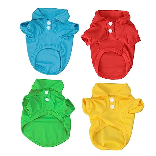 VICASKY 4 Stücke Haustier T Shirt für Kleine Hunde Atmungsaktive Sommerbekleidung aus Zufälligen Farben S für Ihren Hund Zufällige Farbe VICASKY 4 Stücke Haustier T Shirt für Kleine Hunde Atmungsaktive Sommerbekleidung aus Zufälligen Farben S für Ihren Hund Zufällige Farbe von VICASKY
