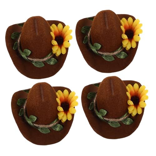 VICASKY 4 Stücke Verstellbare Mini Haustier Hüte aus Filz Western Cowboy Stil Leicht und Langlebig Geeignet für Hamster Meerschweinchen Vögel und Kleine Tiere als Party und VICASKY 4 Stücke Verstellbare Mini Haustier Hüte aus Filz Western Cowboy Stil Leicht und Langlebig Geeignet für Hamster Meerschweinchen Vögel und Kleine Tiere als Party und von VICASKY