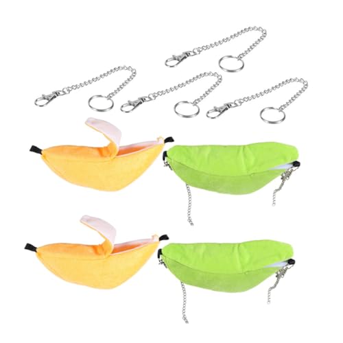 VICASKY 4 Teiliges Hamsterhängematte aus Weichem Baumwollstoff Bananenförmiges Kleines Haustierbett mit Hängendem Schlaf Spielplatz Platzsparendes Kleintier-hängesofa für Hamster und VICASKY 4 Teiliges Hamsterhängematte aus Weichem Baumwollstoff Bananenförmiges Kleines Haustierbett mit Hängendem Schlaf Spielplatz Platzsparendes Kleintier-hängesofa für Hamster und von VICASKY