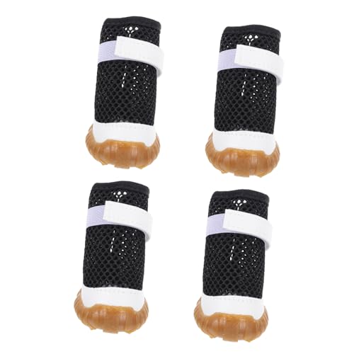 VICASKY 4Stücke Atmungsaktive Hundeschuhe Maschenförmige Pfotenabdeckung für Kleine für Drinnen und Draußen rutschfest und Stylisch Perfekter Schutz bei Warmem von VICASKY