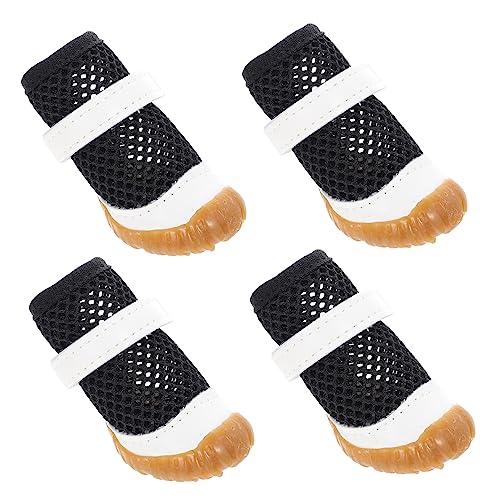VICASKY 4 Stück Hunde Schuhe Hundepfotenschutz Atmungsaktive Mesh Hundestiefel für Sommer Pfotenabdeckung für Kleine Hunde Hundeschuhe für Outdoor Aktivitäten VICASKY 4 Stück Hunde Schuhe Hundepfotenschutz Atmungsaktive Mesh Hundestiefel für Sommer Pfotenabdeckung für Kleine Hunde Hundeschuhe für Outdoor Aktivitäten von VICASKY
