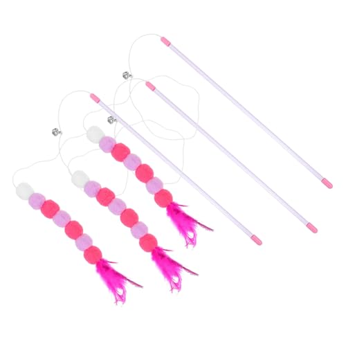 VICASKY 4Stücke Interaktive Teasing Sticks für Katzen Dekorative Spielzeuge mit Plüschbällen und Federn Fördert Gesundheit und Aktivität für Haustierliebhaber VICASKY 4Stücke Interaktive Teasing Sticks für Katzen Dekorative Spielzeuge mit Plüschbällen und Federn Fördert Gesundheit und Aktivität für Haustierliebhaber von VICASKY