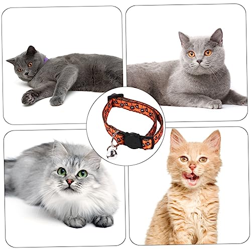 VICASKY 4Stücke Teiliges Halloween Haustierkragen mit Glocken Kürbis und Schädel für Katzen und Zufällige Zubehör für Halloween Partys von VICASKY