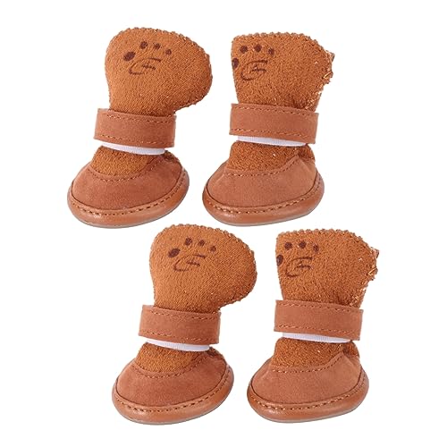 VICASKY 4er Set Warme Hundeschuhe Für Welpen – rutschfeste Fleece-Stiefel - Ideal Für Winterwanderungen Und Pfotenschutz Größe S Perfekt Für Kleine Haustiere von VICASKY
