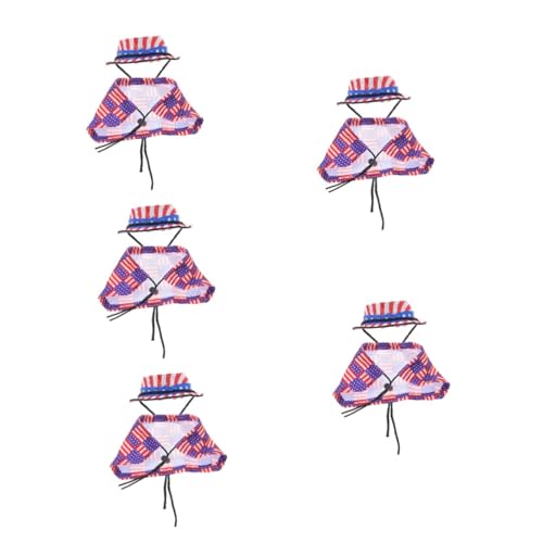 VICASKY 5 Sätze Verstellbares Hamsterzubehör Teilig mit Abnutzungsfestem Hut und Independence Day Cape für Zwerghamster und Kleine Haustiere Bequemes Elastisches Design für Party und VICASKY 5 Sätze Verstellbares Hamsterzubehör Teilig mit Abnutzungsfestem Hut und Independence Day Cape für Zwerghamster und Kleine Haustiere Bequemes Elastisches Design für Party und von VICASKY