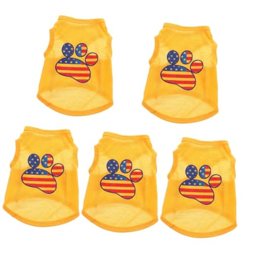 VICASKY 5 Stück Hundeshirt Flaggenprint Ärmelloses Tanktop Atmungsaktiv Leicht Für Kleine Hunde Alltag Party Haustierkleidung VICASKY 5 Stück Hundeshirt Flaggenprint Ärmelloses Tanktop Atmungsaktiv Leicht Für Kleine Hunde Alltag Party Haustierkleidung von VICASKY