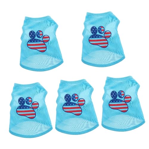 VICASKY 5 Stück Hundeshirt für Kleine Hunde Baumwoll Sommer Tanktop mit Amerikanischem Flaggen Design Leichtes Atmungsaktives Haustier Shirt für Welpen für Alltag Party und Fotoshootings VICASKY 5 Stück Hundeshirt für Kleine Hunde Baumwoll Sommer Tanktop mit Amerikanischem Flaggen Design Leichtes Atmungsaktives Haustier Shirt für Welpen für Alltag Party und Fotoshootings von VICASKY